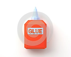 Bottle of Glue with Copy Space Isolated on White Background.