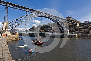 D. Luis Bridge over Douro river at Oporto photo