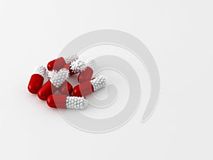 3d maded pills on a white background