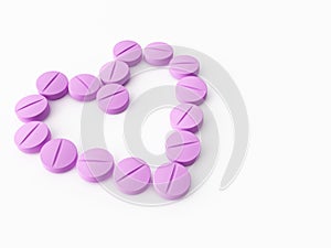 3d maded pills on a white background