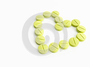 3d maded pills on a white background