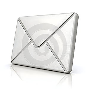 3D mail envelope notification icon isolated on white background