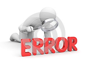 3d man analyzes his error