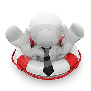 3d man in danger situation