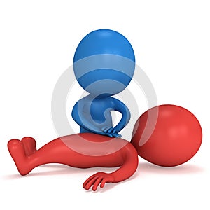 3d Man doing CPR First Aid.