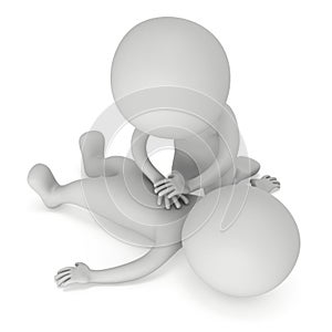 3d man doing cpr first aid