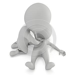 3d man doing cpr first aid