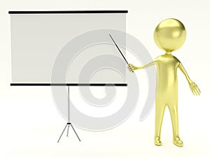 3d man with empty board