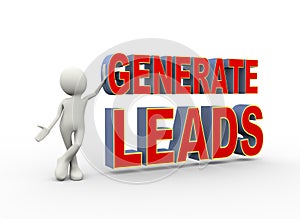 3d man with generate leads photo