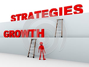 3d man and growth strategies photo