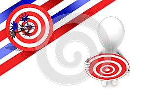 3d man holding target board in hands concept