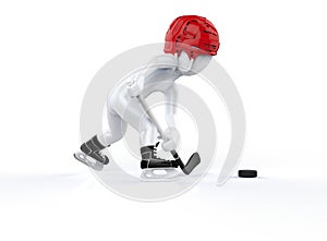 Winter Olimpic games. Hockey. 3d man in red hockey photo
