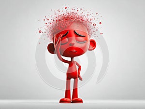 3d man scratching his head