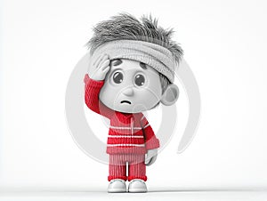 3d man scratching his head