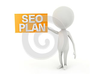 3d man SEO plan concept