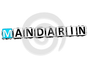 3D Mandarin Language Crossword on white background