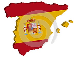 3D Map Flag Spain Vector illustration Eps 10