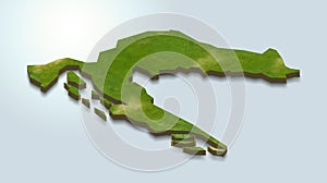 3D map green of croatia on White background photo