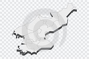 3D map illustration of North Korea