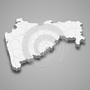 3d map state of India Template for your design photo
