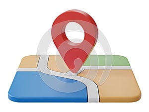 3D map pointer on a stylized map location