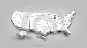 3D Map of United state of america photo