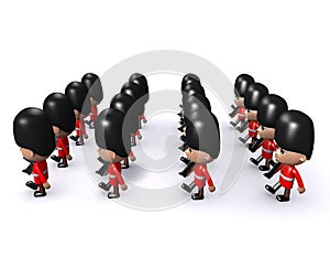 3d Marhcing formation of Coldstream Guards side view photo