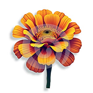 3D Marigold isolated on a white background