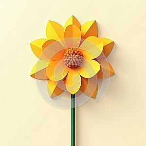 3D Marigold isolated on a white background