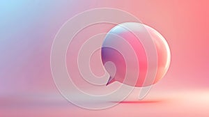 3D Matte Speech Bubble Floating Against Gradient Background. This is AI generative image.