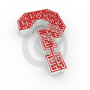 3d maze question mark design