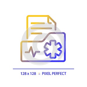 2D medical record thin linear gradient icon