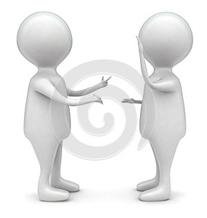 3d men having conversation or dicussion concept