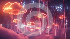 3D Metaverse System Network Powered by Cloud Technology, 3D depiction of a metaverse system network