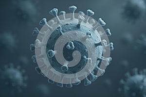 3d microscopic virus particle with detailed surface structure