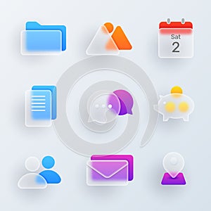 3d minimal glassmorphism ui icon for website app