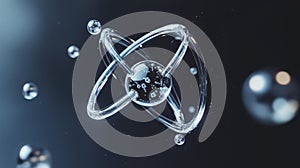 3D Minimalist Atomic Model: Electrons Orbiting Nucleus