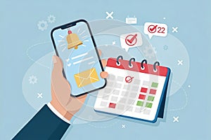 3D Mobile Calendar Reminder Icon