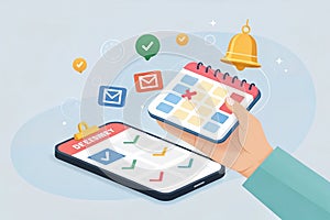 3D Mobile Calendar Reminder Icon