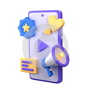 3D Mobile Marketing Illustration