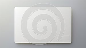 3D mockup of empty white frame on grey interior background