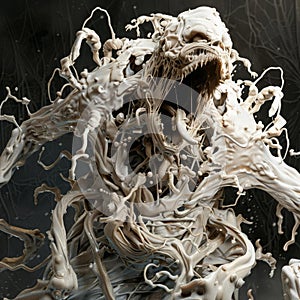 3D Model Abstract Art of Utterly bonechilling metamorphic abstract Halloween monster mutation