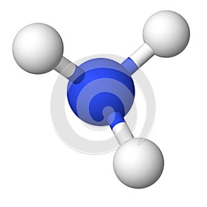 Ammonia molecule isolated over white