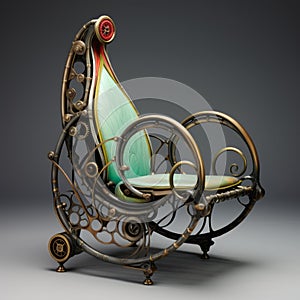 Nefarious 3ds Max Style Chair With Art Nouveau-inspired Illustrations photo