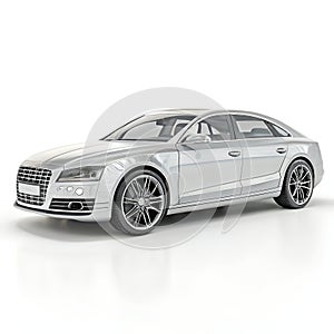 A 3D Model of a Car Isolated on White Background