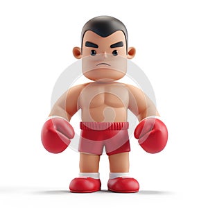 3d model of a cartoon boxer character photo