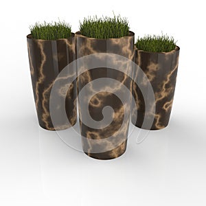 3D model complex flower pot Leon