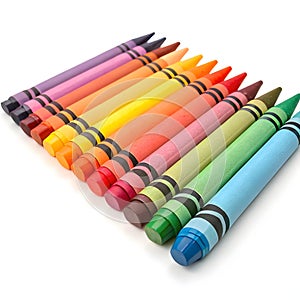 3D crayons isolated on white background photo