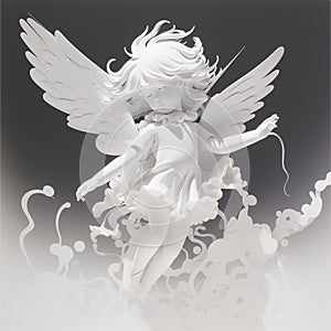 3d model enfant angel , white color, tranquility photo
