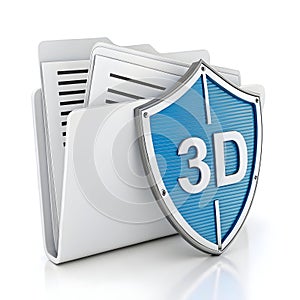 3D file protection isolated on white background photo